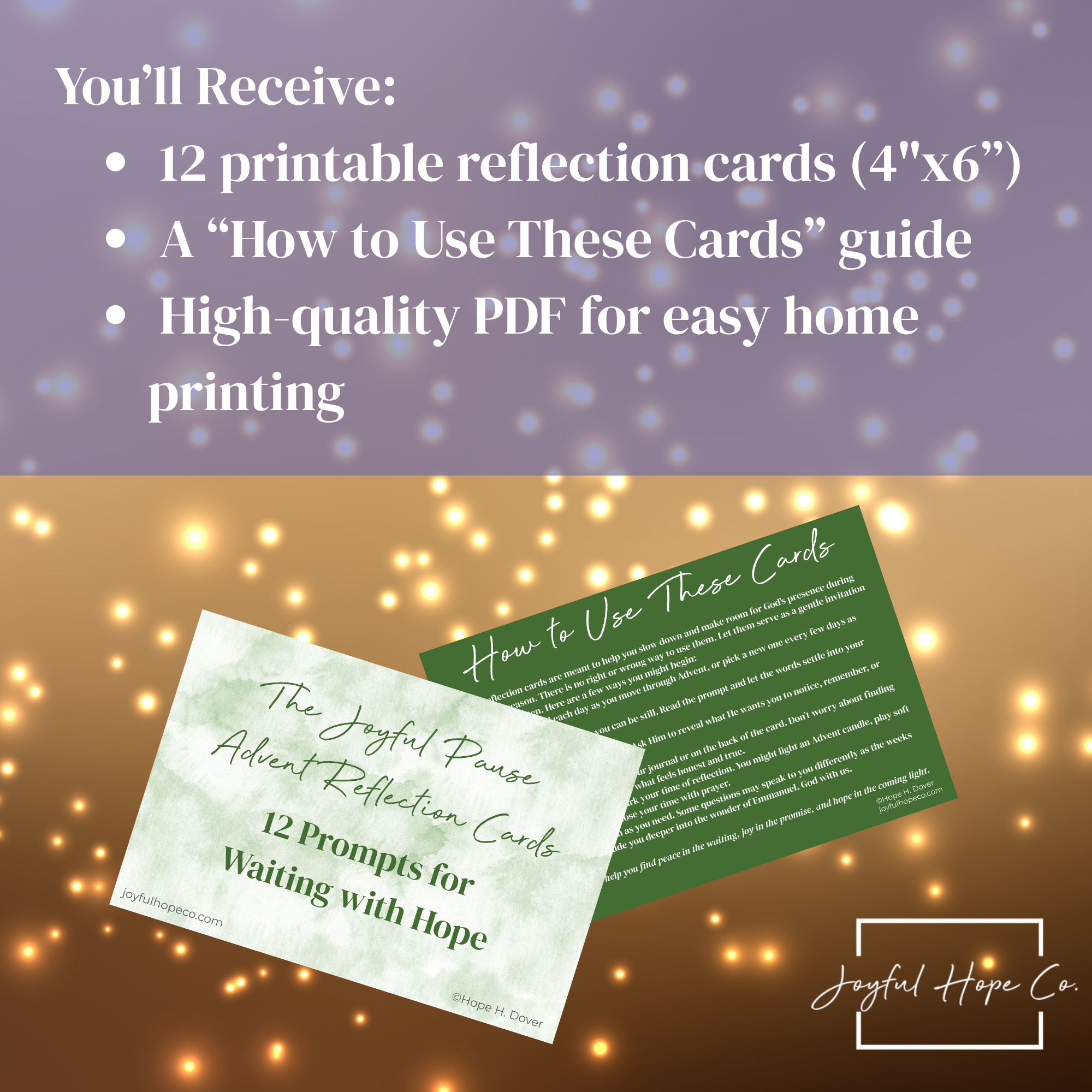 The Joyful Pause Advent Reflection Cards: 12 Prompts for Waiting with Hope