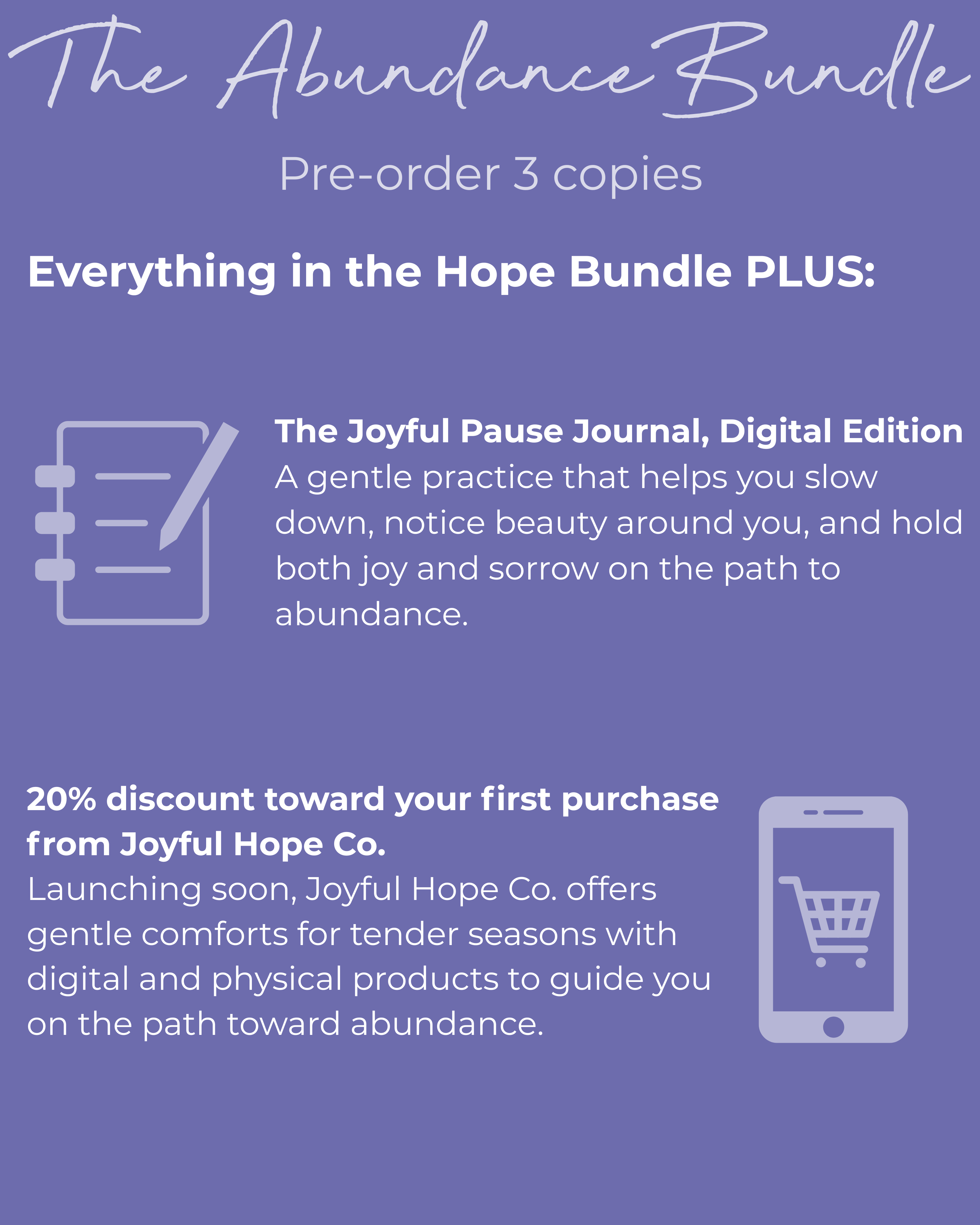 (Amazon Pre-order + Gifts) Seeking Hope, Finding Joy Abundance Bundle